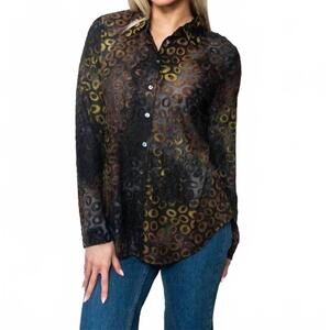 NEW SNO SKINS eyelash long sleeve blouse in eclipse